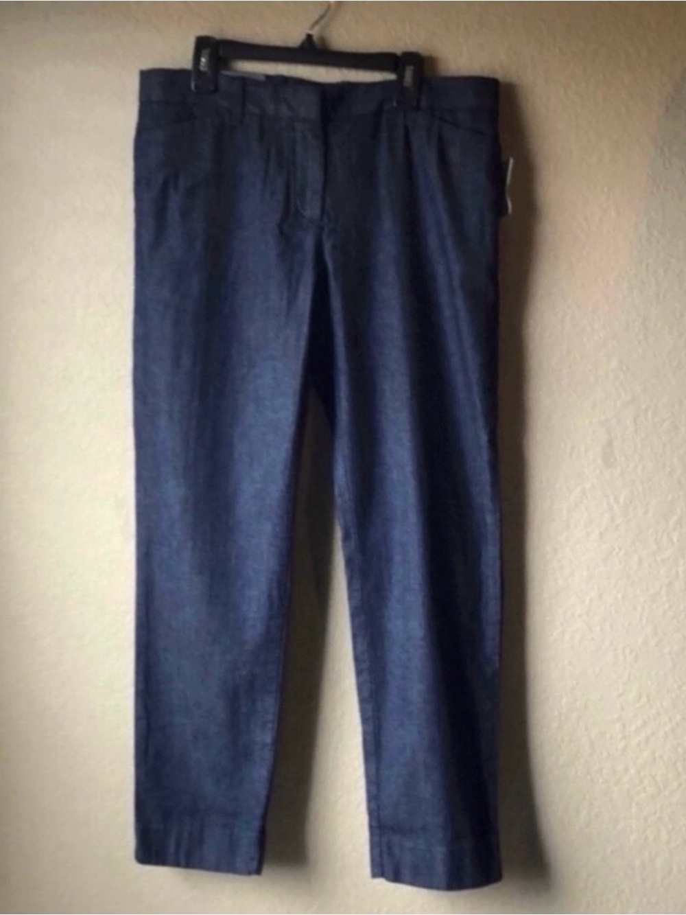 New Gap Pants Women’s Dark Blue Denim Look Slim Cropped Casual Preppy Pants Sz 4